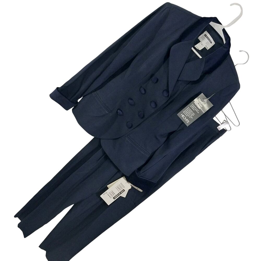 NWT@$134! DANI MAX! RICH BLACK VELVET TRIMMED 2 PC TAILORED PANT SUIT! SZ 10P - Picture 13 of 13
